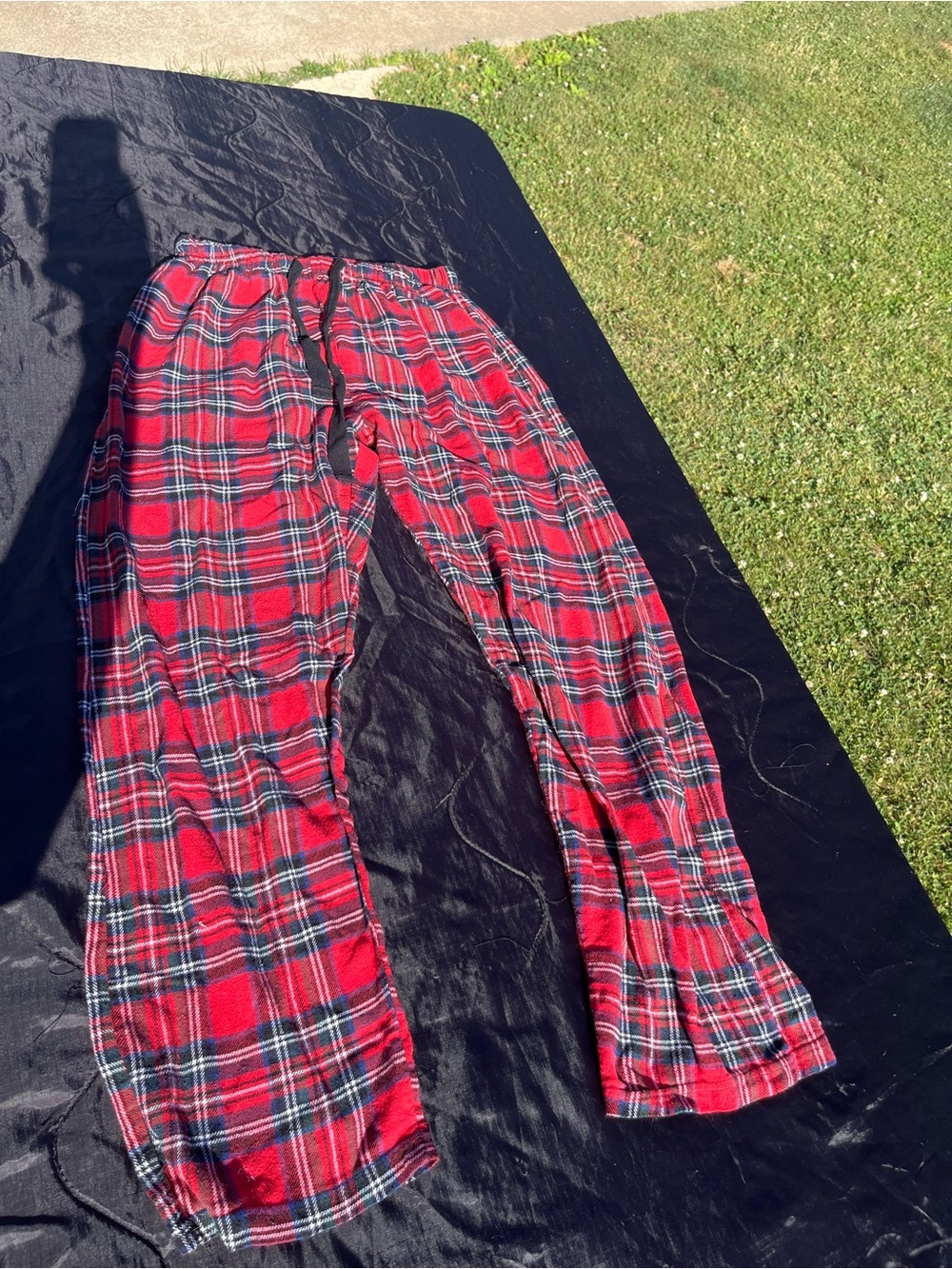 Women's Red Plaid Lounge Pants with Drawstring Waist